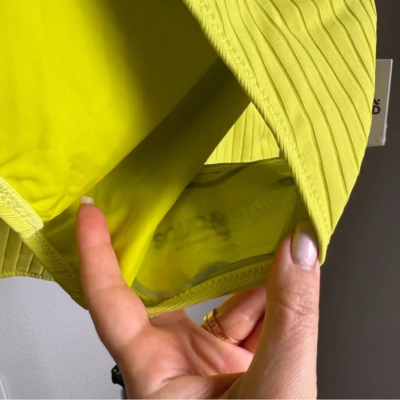 NWT Solid & Striped Elle Ribbed Bikini Top & Bottom Chartreuse Set of 2 pcs - Picture 11 of 11